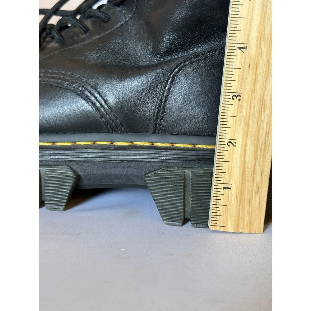 Dr. Martens Audrick 8-Eye Platform Boot Napa Soft Black Leather Combat Women's 6